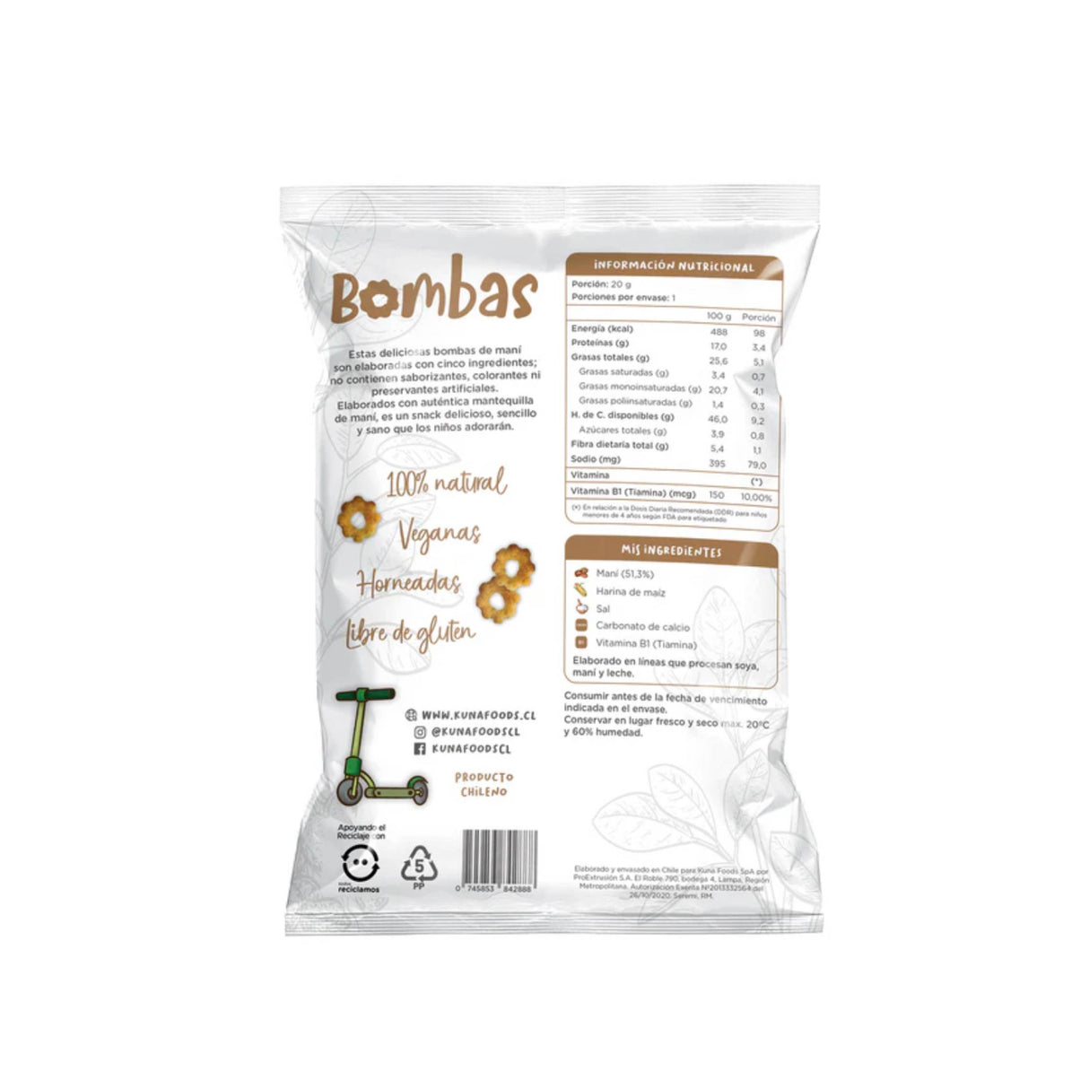 Kuna Foods Bombas Maní 20 grs