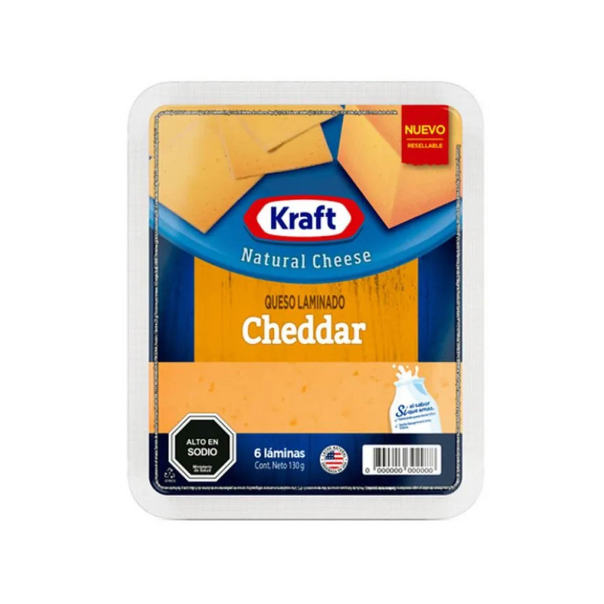 Queso Cheddar laminado Kraft 130 grs