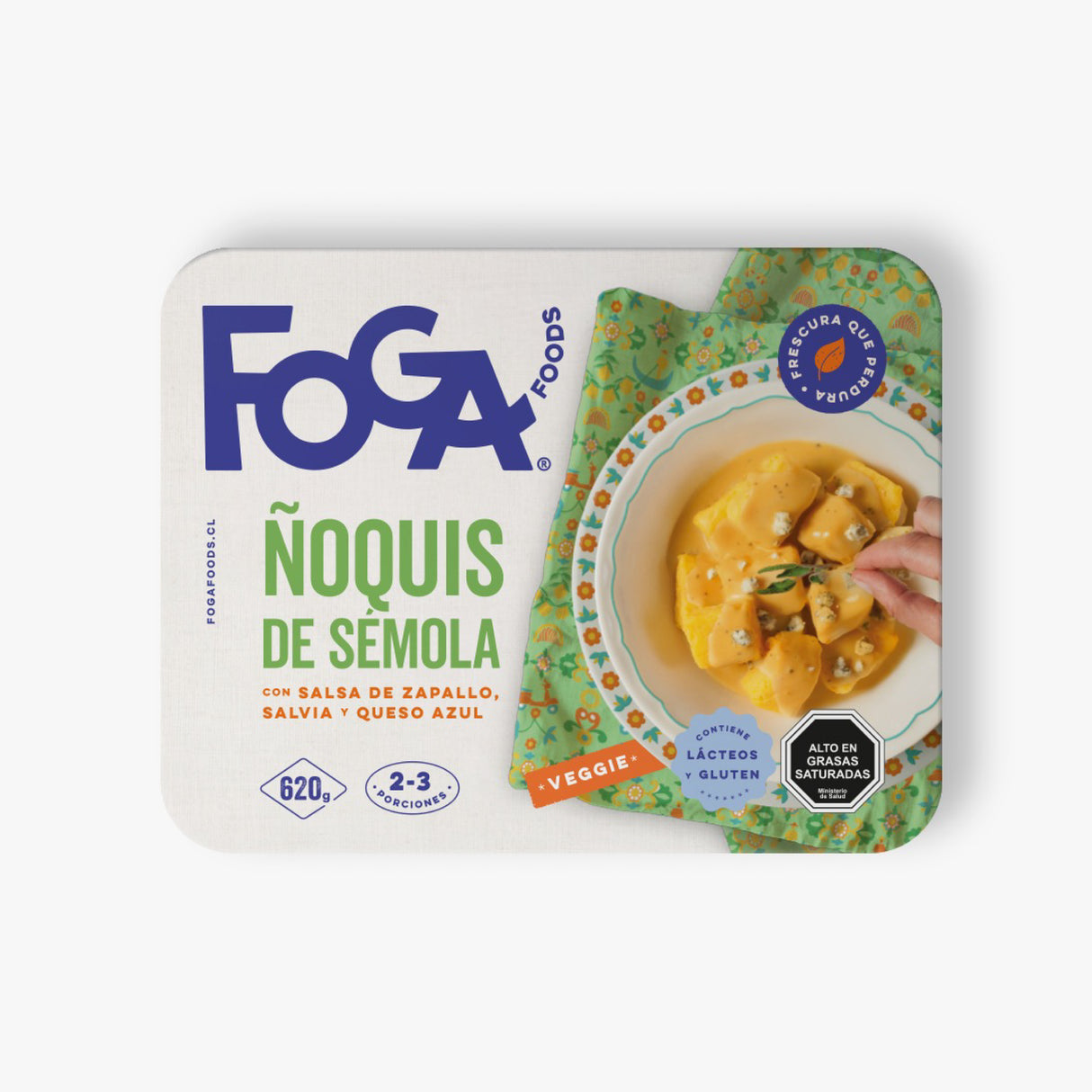 Foga Ñoquis de Sémola Salsa de Zapallo y Queso Azul (2-3 p.)