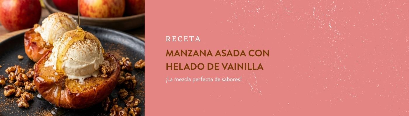 Receta de manzana asada con helado de vainilla | Juan Esparraguito