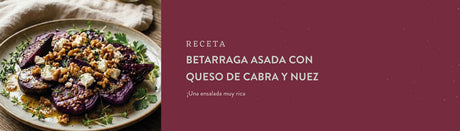 Betarraga asada con queso de cabra y nueces