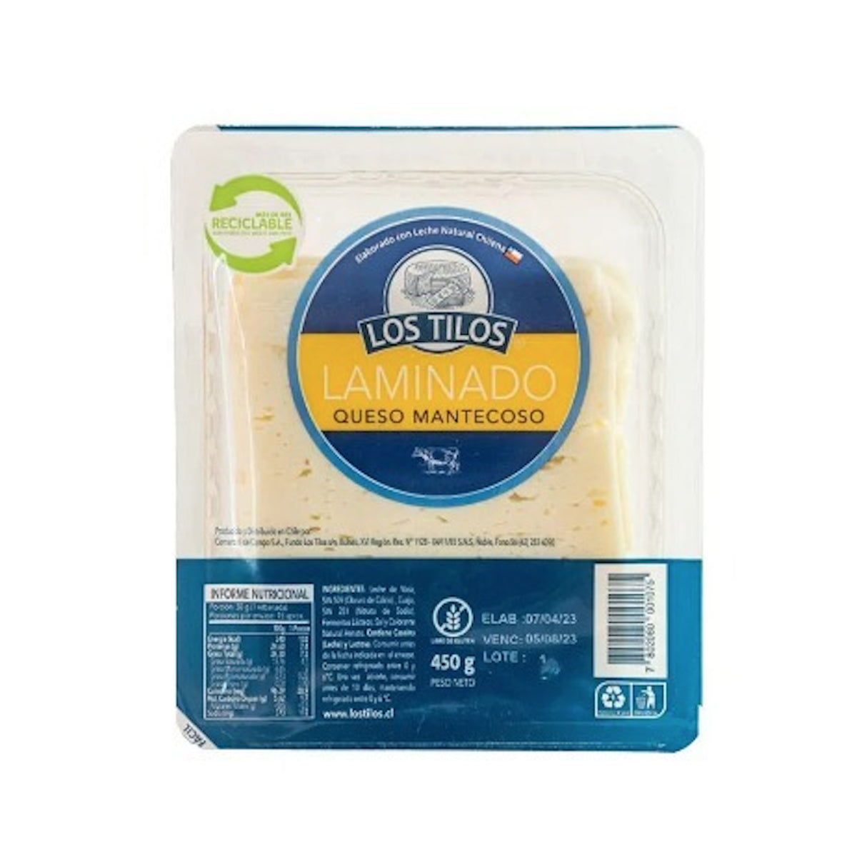 Queso Laminado Los Tilos 450 grs