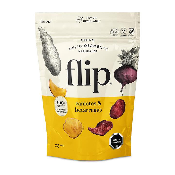 Chips de Papas Camote y Betarragas con Sal de Mar Flip 170 Gr