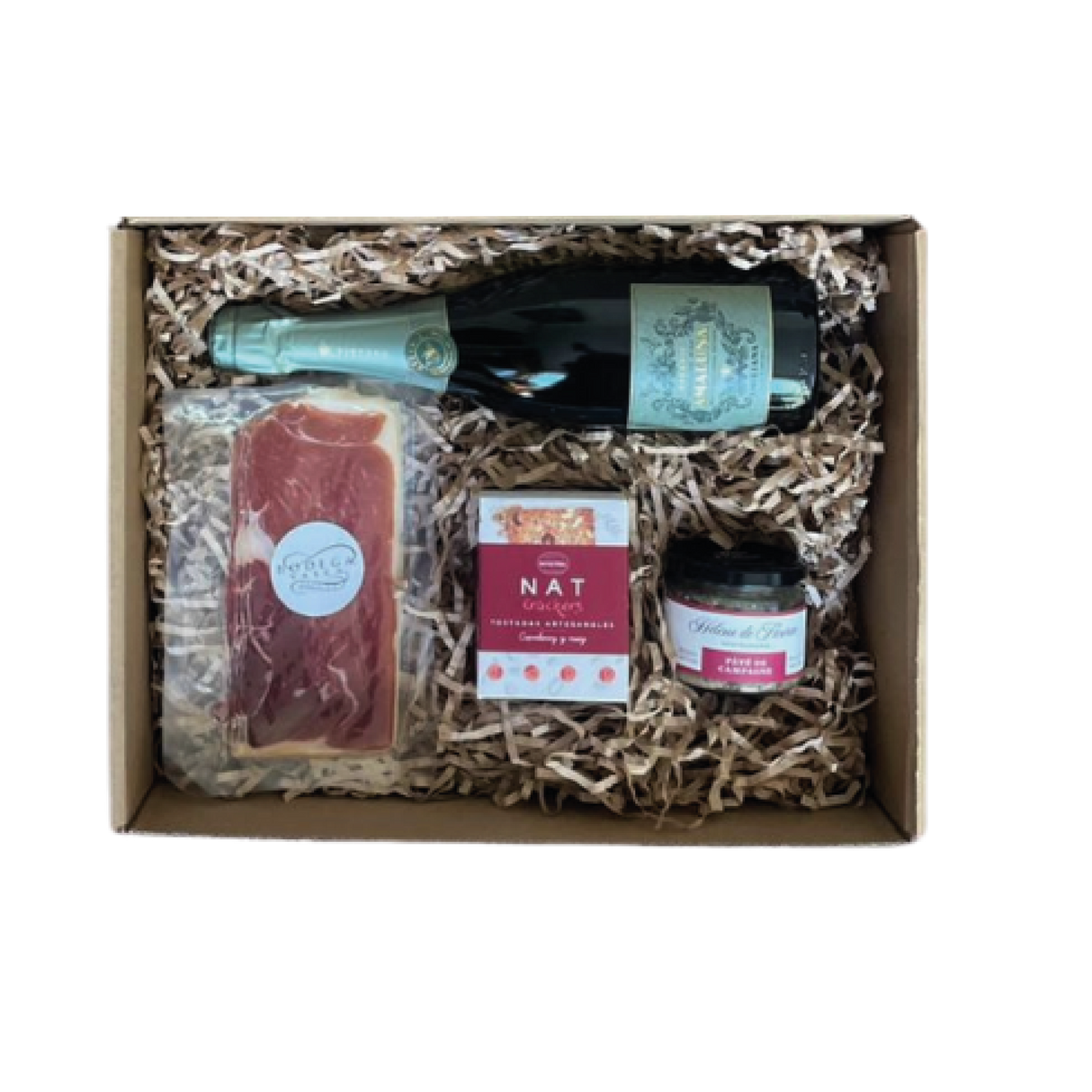 Cesta caja de aperitivo para regalo despacho a domicilio en Santiago