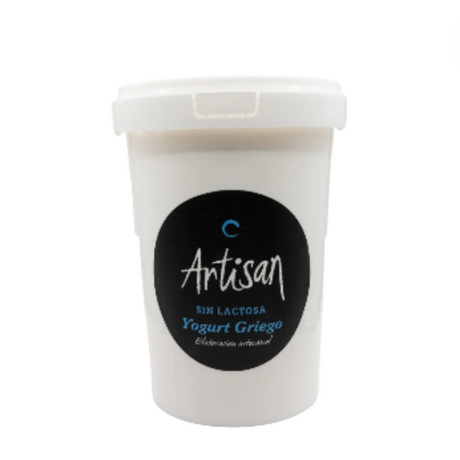 Yogurt griego natural Artisan formato familiar de 1 litro, cremoso, sin lactosa y sin azúcar añadida