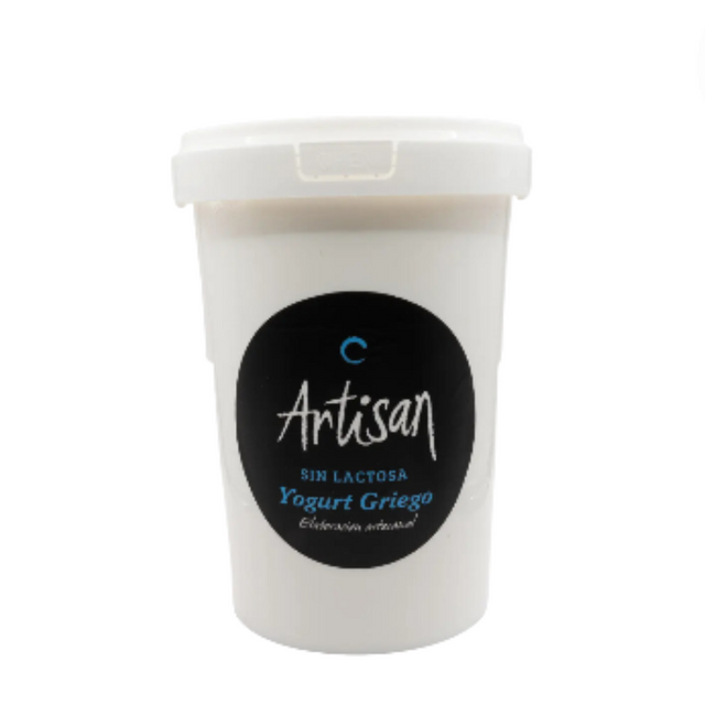 Yogurt griego natural Artisan formato familiar de 1 litro, cremoso, sin lactosa y sin azúcar añadida